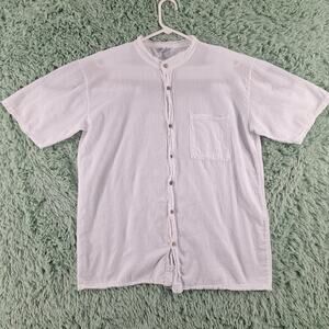 Boomill Thin Cotton Button Up Shirt White Mens Batiste